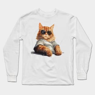 CAT: I don't get older I level up Long Sleeve T-Shirt